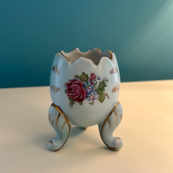 Other - Vintage three leg, hand painted egg from Japan, numbered